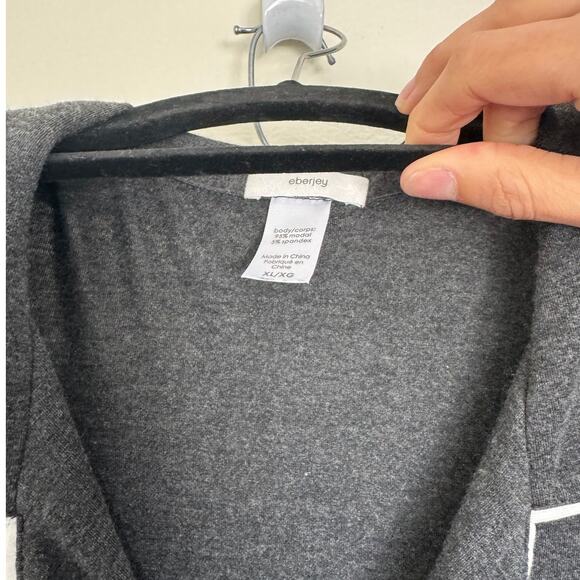 Eberjay Men's William Tencel Modal Long PJ Set in Charcoal Heather Size XL - Picture 4 of 8